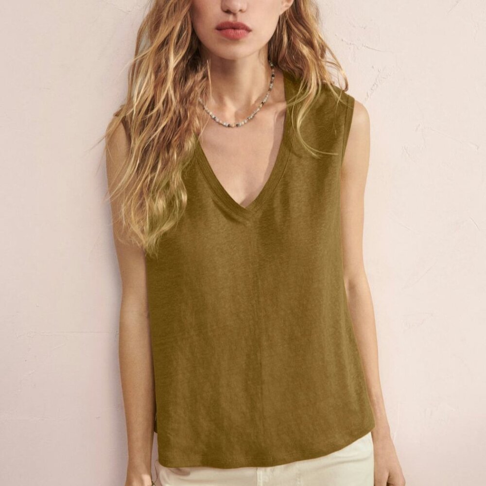Olive Linen Jersey - Picture 6 of 7